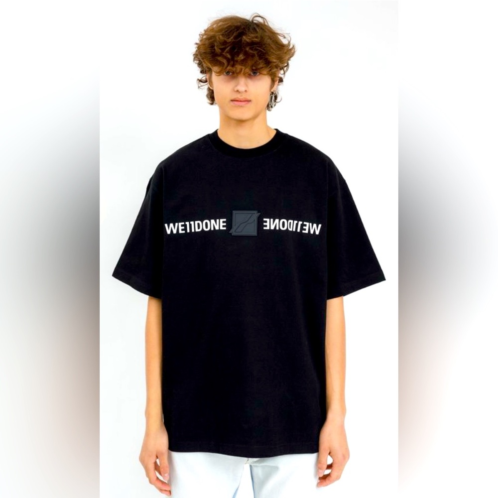 We11done Black Graphic Logo Tee - Men's Casual Shirt Small